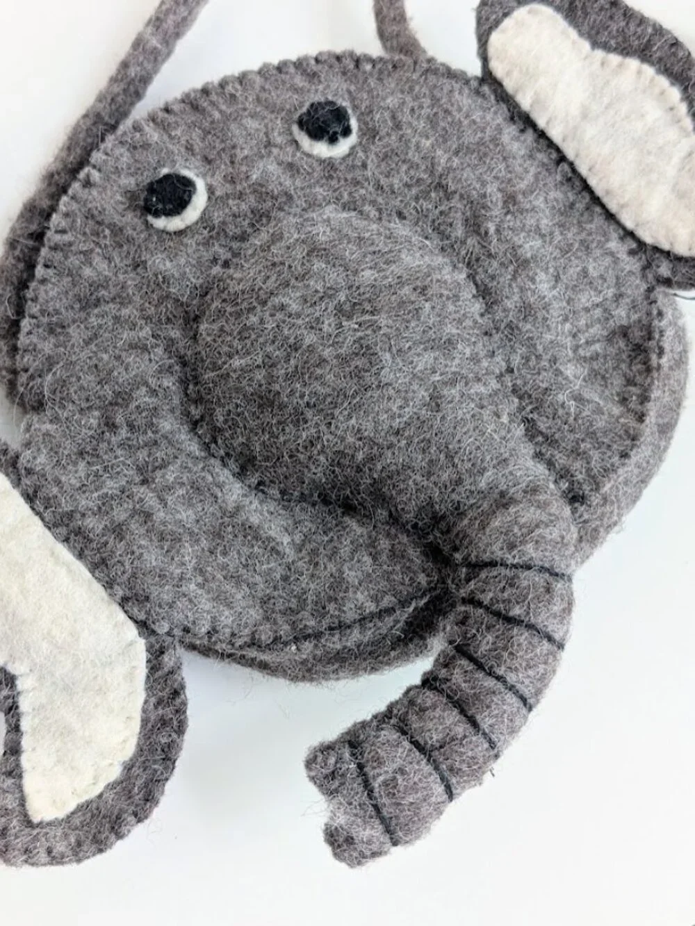 Handmade Brown Elephant Felt Crossbody Shoulder Bag Purse